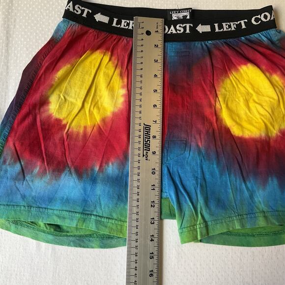 Left Coast Men Shorts Boxer MEDIUM Multicolor Tie Dye Casual 4.5" Inseam - Picture 6 of 8